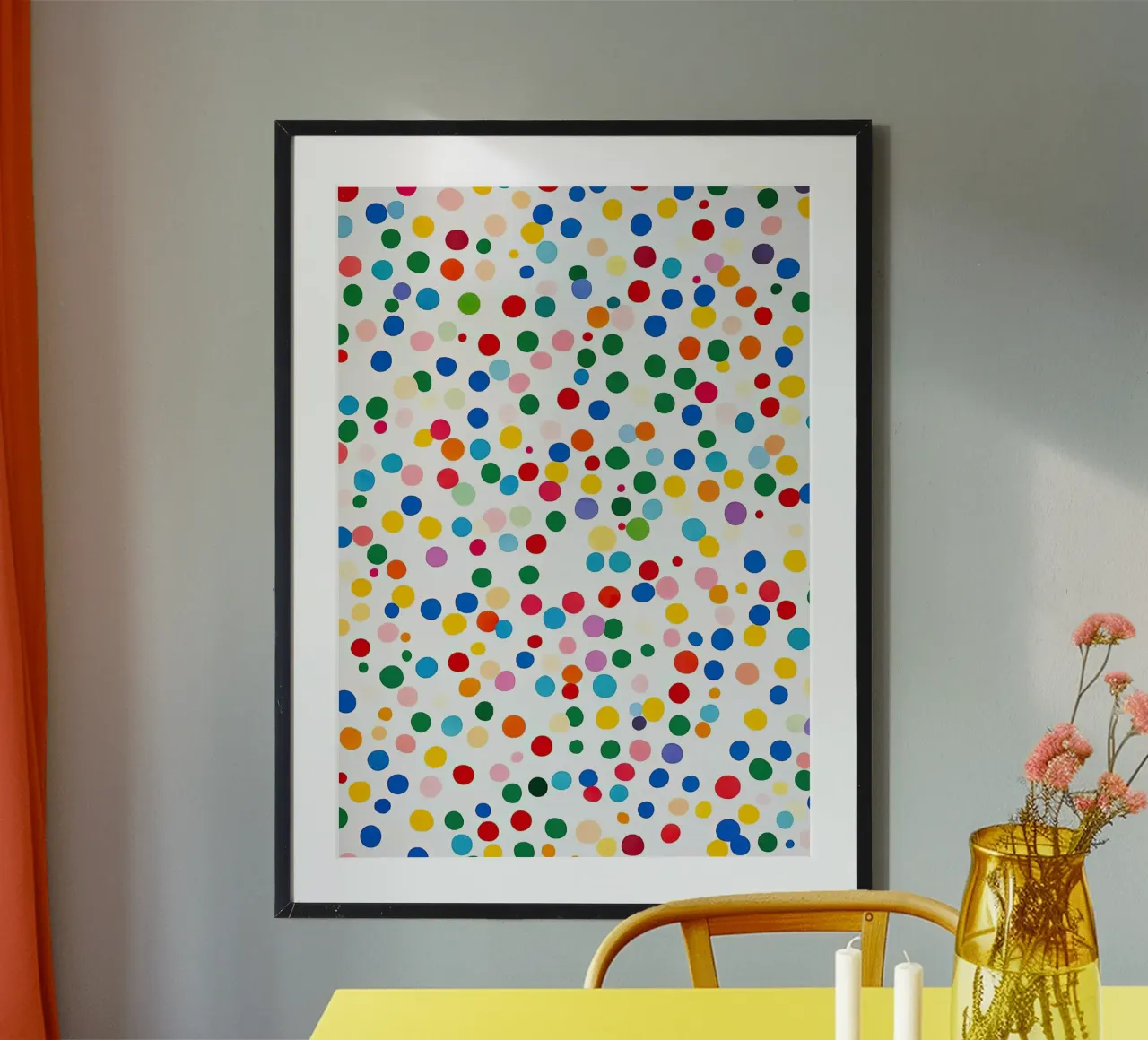 Polkadots Abstrait Points Blancs Coloré Minimal poster de Nikis Art Studio