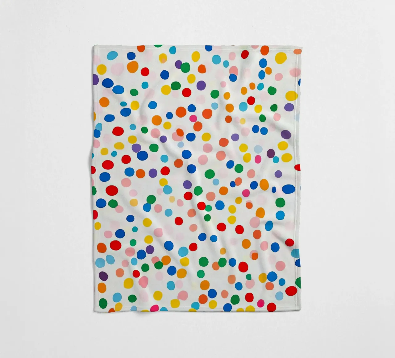 Polkadots Abstract Dots White Colourful Colourful Minimal fleece blanket by Nikis Art Studio