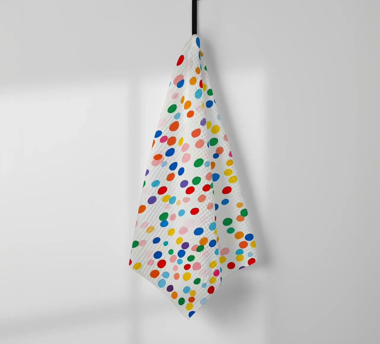 Polkadots Abstrait Points Blancs Coloré Minimal torchon de Nikis Art Studio