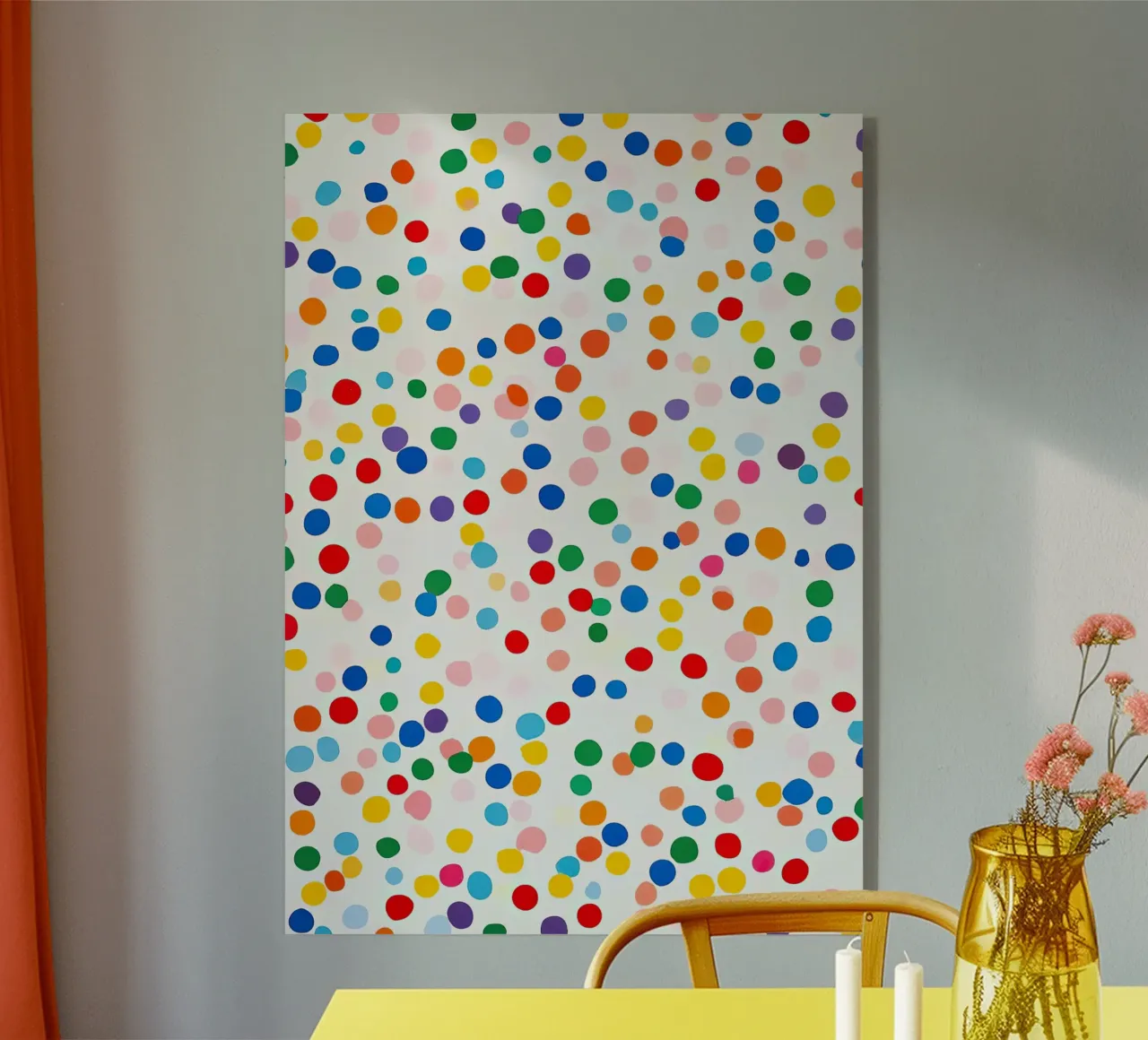 Polkadots Puntini astratti Bianco Colorato Colorato Minimale plexiglass da Nikis Art Studio