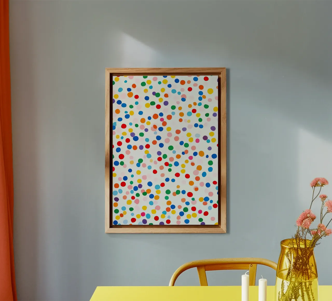 Polkadots Puntini astratti Bianco Colorato Colorato Minimale alluminio dibond da Nikis Art Studio