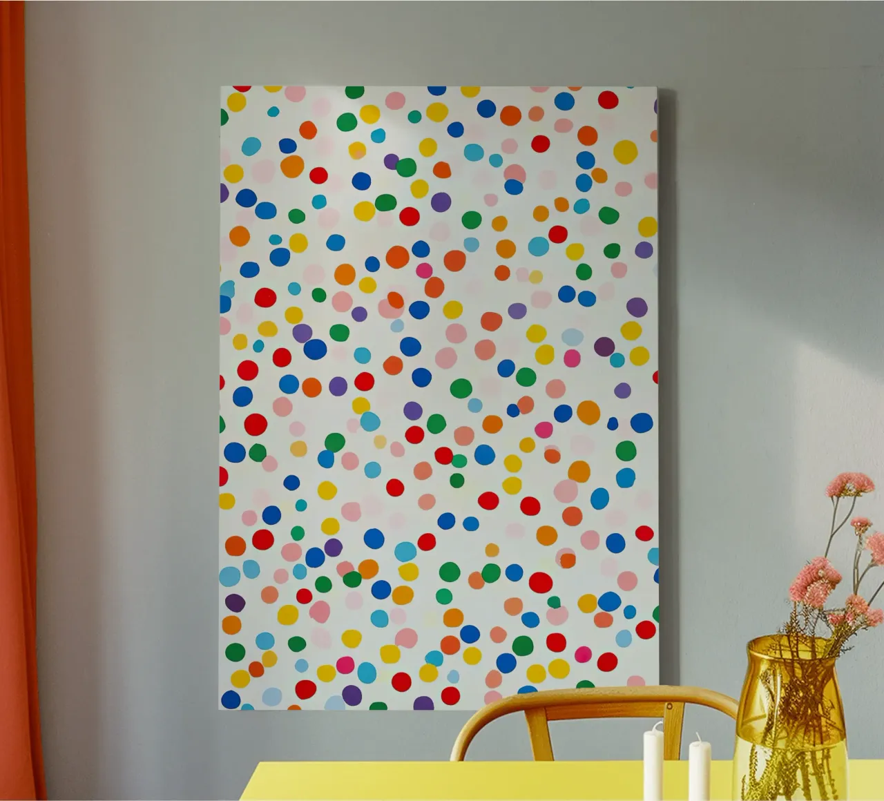 Polkadots Abstract Dots White Colourful Colourful Minimal canvas by Nikis Art Studio
