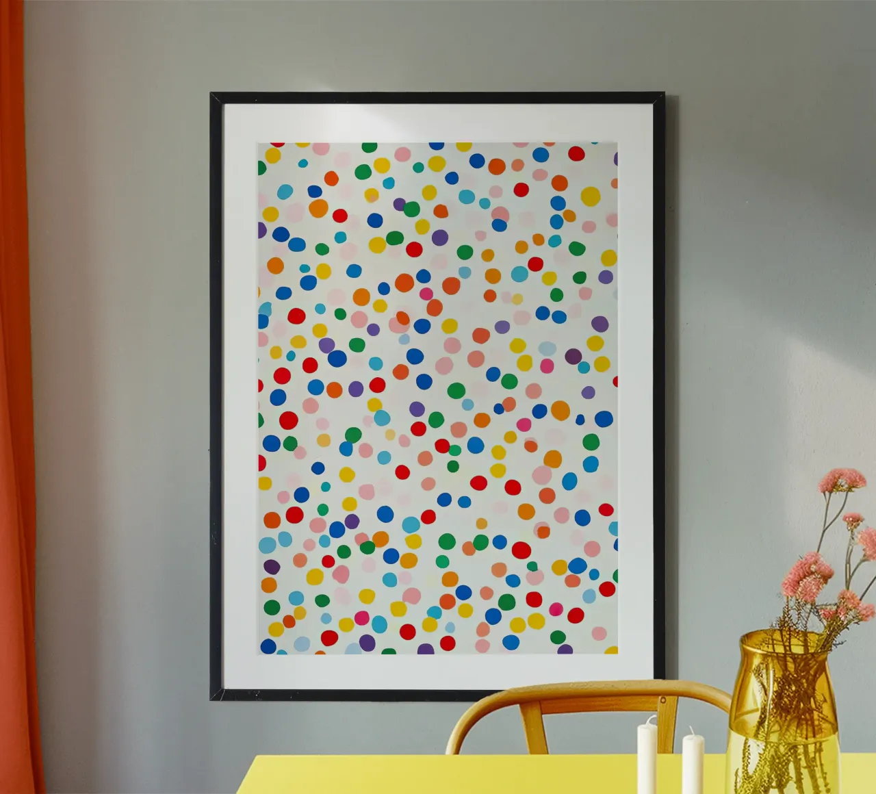 Polkadots Abstrait Points Blancs Coloré Minimal hahnemühle de Nikis Art Studio