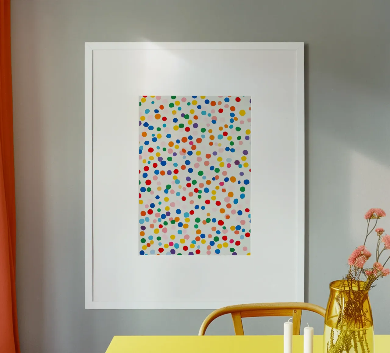 Polkadots Abstrait Points Blancs Coloré Minimal hahnemühle de Nikis Art Studio