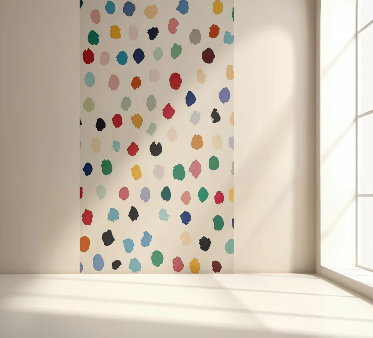 Polkadots Abstract Stippen Wit Kleurrijk Minimal fotobehang van Nikis Art Studio