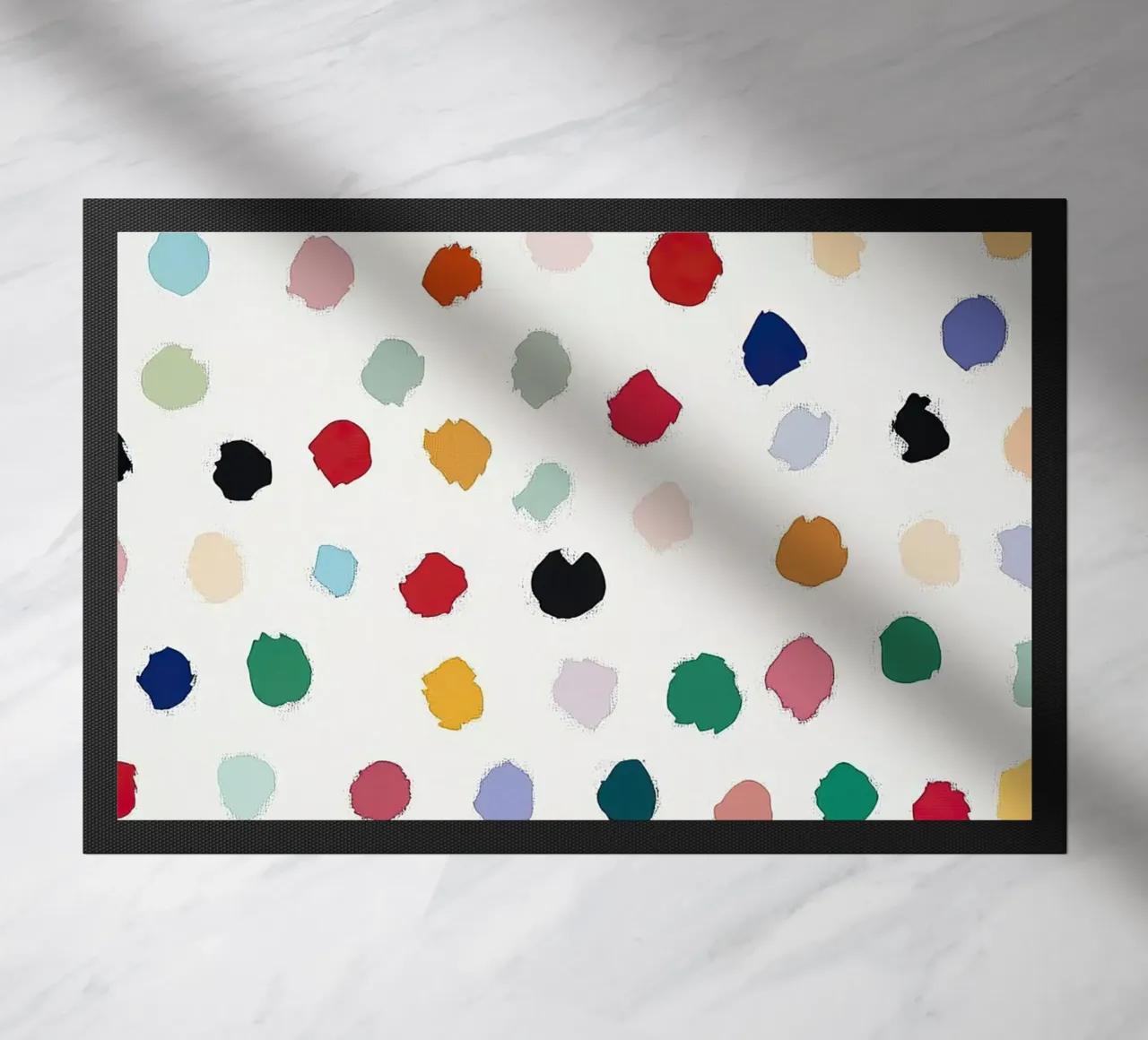 Polkadots Puntini astratti Bianco Colorato Colorato Minimale zerbino da Nikis Art Studio