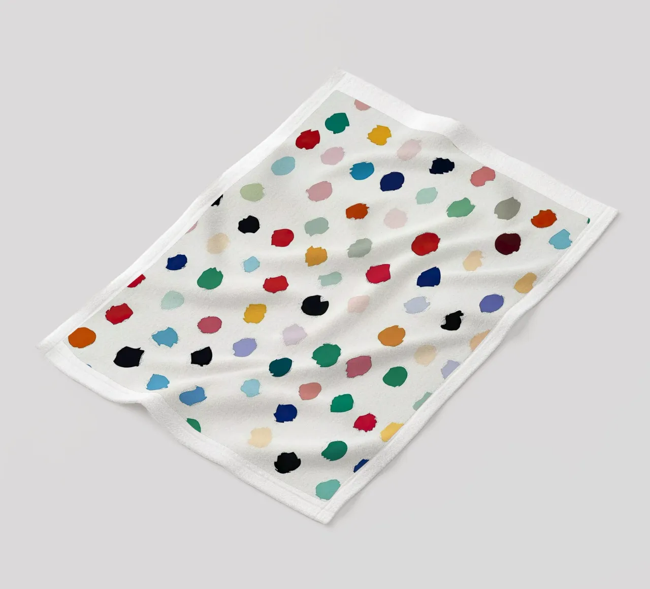 Polkadots Puntini astratti Bianco Colorato Colorato Minimale coperta in pile da Nikis Art Studio