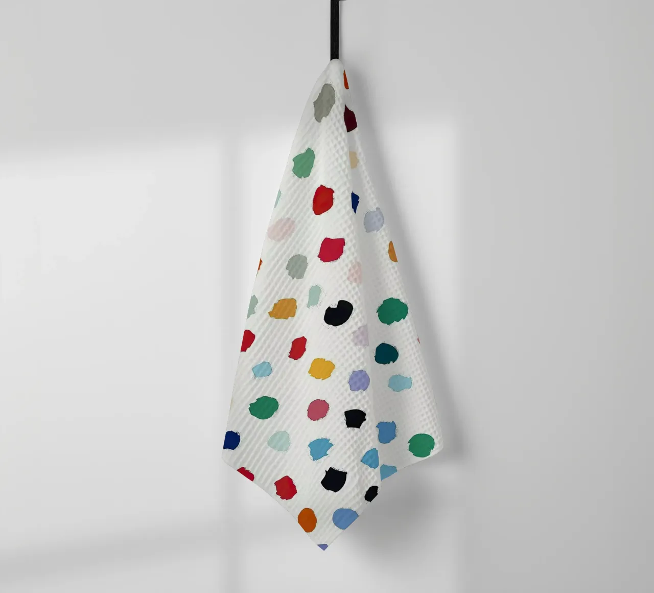 Polkadots Abstrait Points Blancs Coloré Minimal torchon de Nikis Art Studio