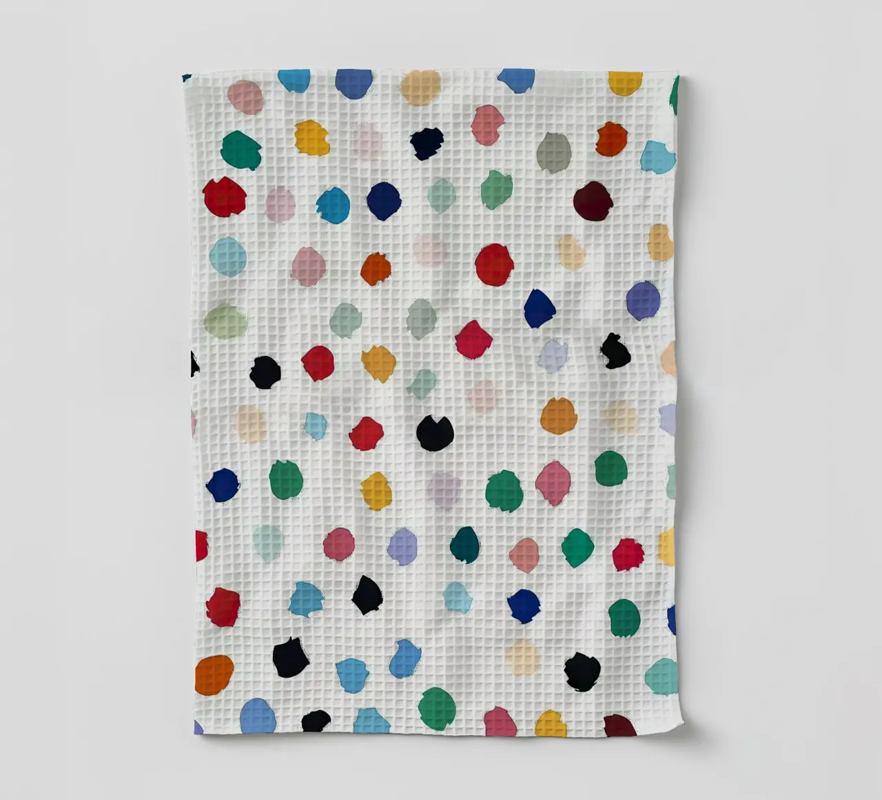 Polkadots Abstrait Points Blancs Coloré Minimal torchon de Nikis Art Studio