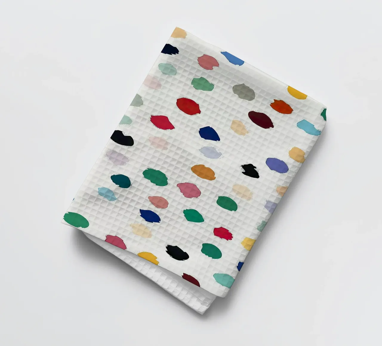 Polkadots Abstrait Points Blancs Coloré Minimal torchon de Nikis Art Studio