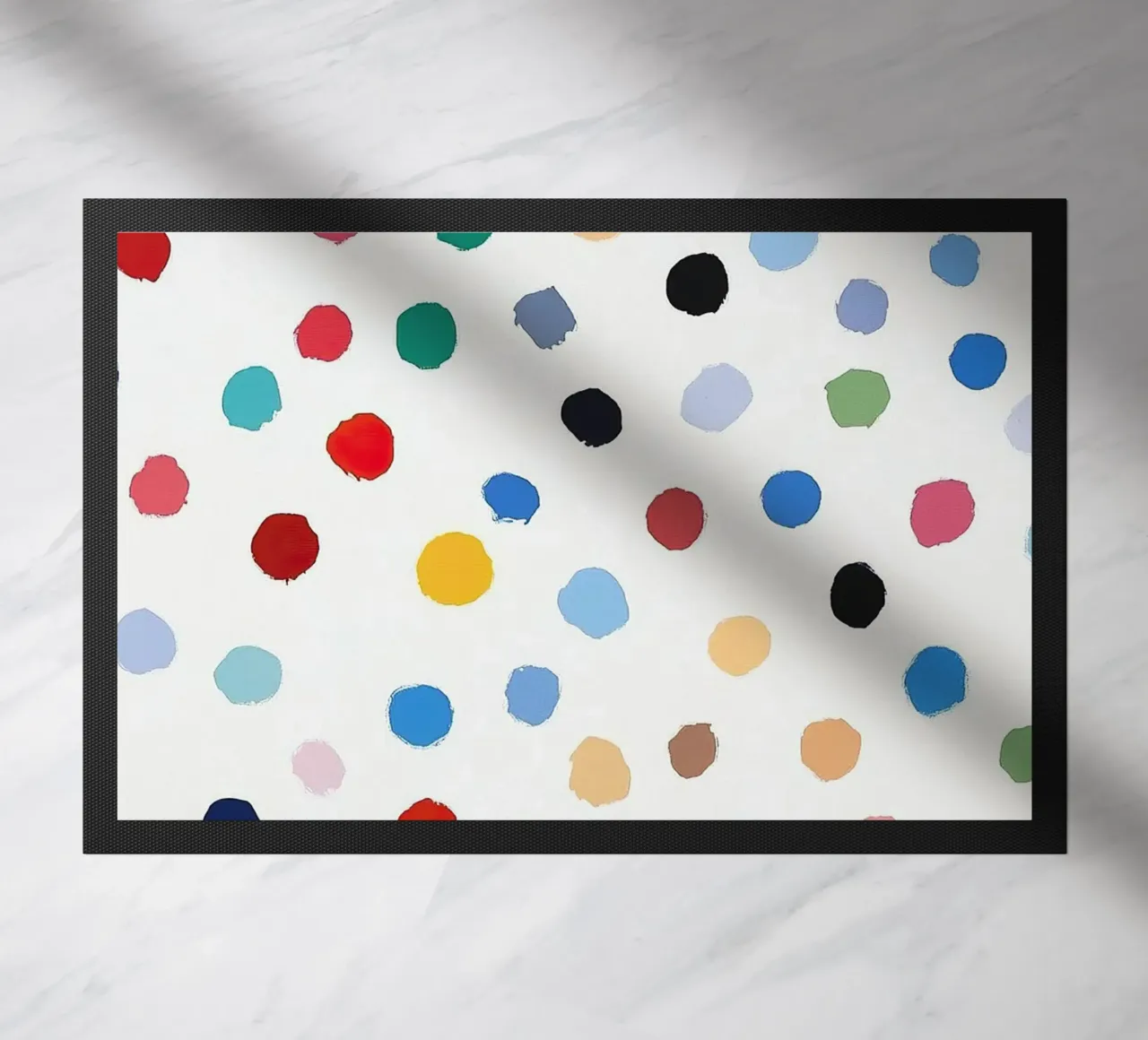 Polkadots Puntini astratti Bianco Colorato Colorato Minimale zerbino da Nikis Art Studio