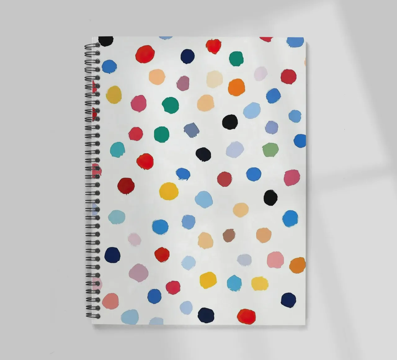 Polkadots Abstract Dots White Colourful Colourful Minimal spiral notebook by Nikis Art Studio