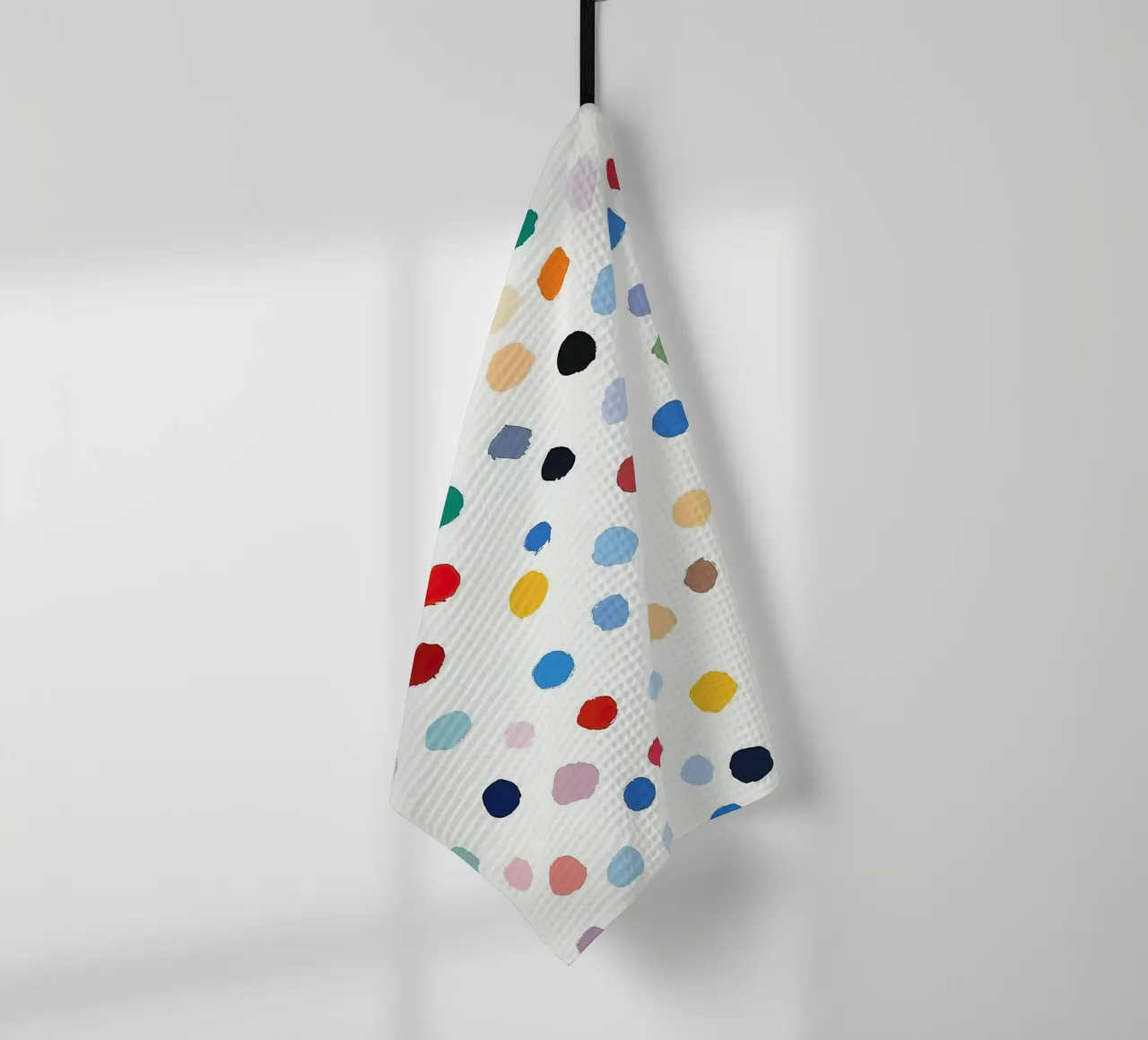 Polkadots Abstrait Points Blancs Coloré Minimal torchon de Nikis Art Studio