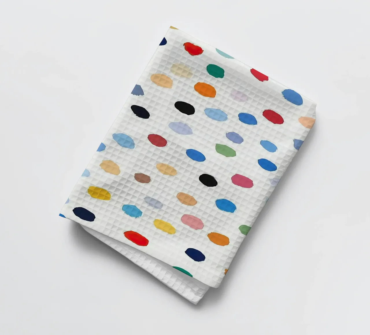 Polkadots Abstrait Points Blancs Coloré Minimal torchon de Nikis Art Studio