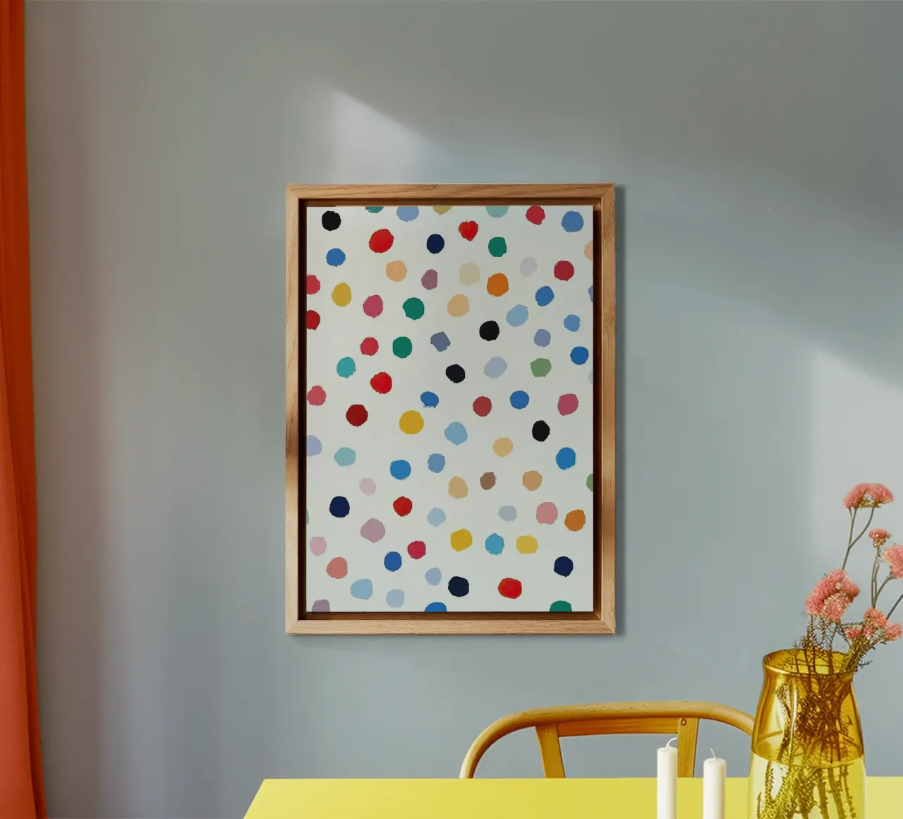 Polkadots Puntini astratti Bianco Colorato Colorato Minimale alluminio dibond da Nikis Art Studio