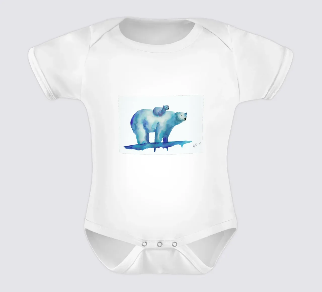 Polar Bears body neonato maniche corte da Larissa van der Laan