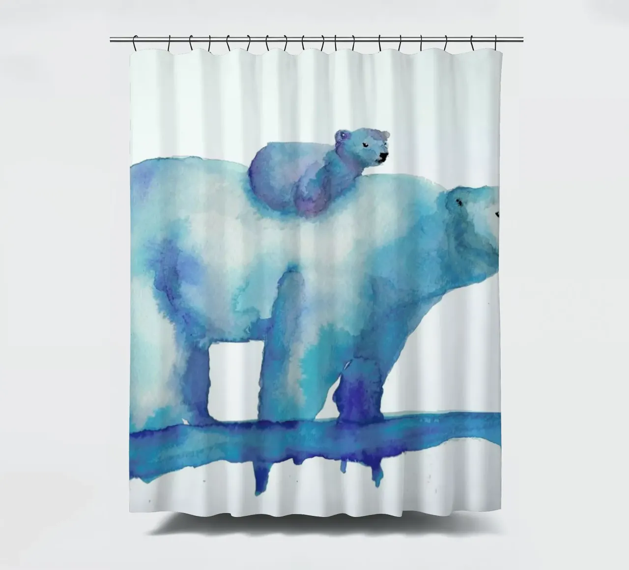 Polar Bears shower curtain by Larissa van der Laan