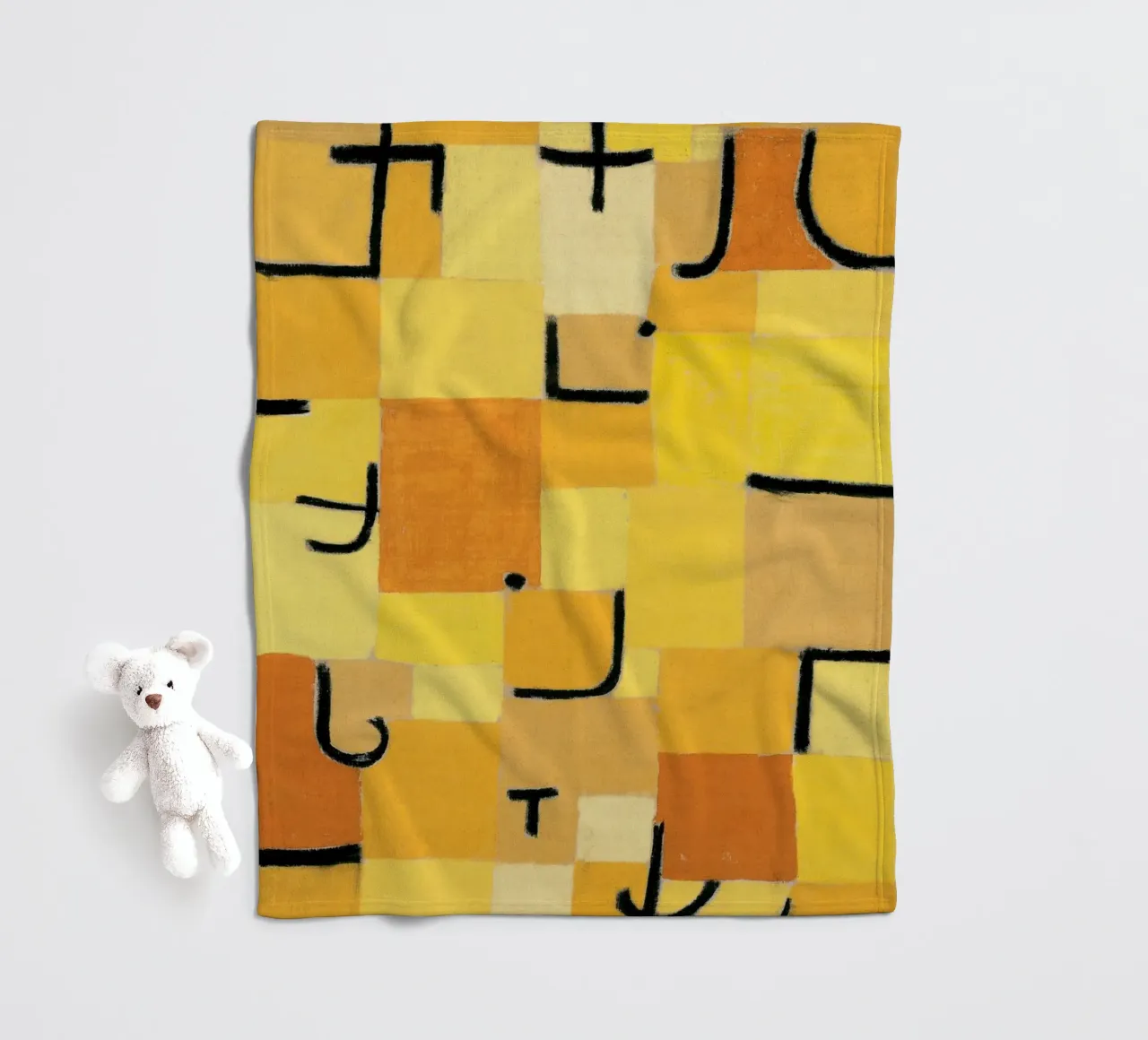 Paul Klee - Signs in Yellow fleece blanket by Old Masters
