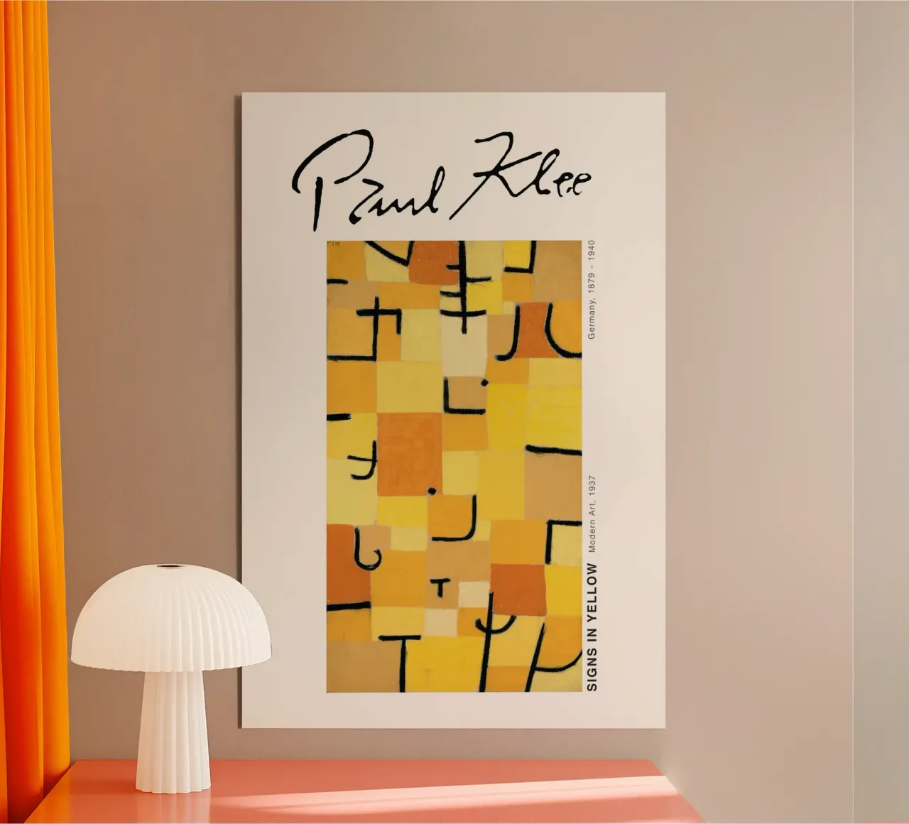 Paul Klee - Zeichen in Gelb Alu-Dibond von Old Masters