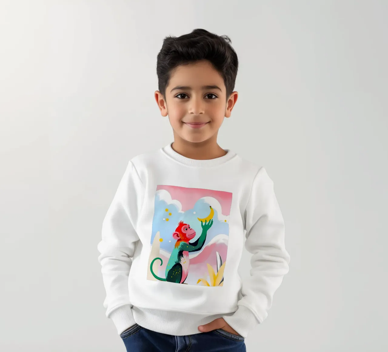 Cosecha lunar: Los antojos celestiales de un mono sudadera para niño de 83oranges