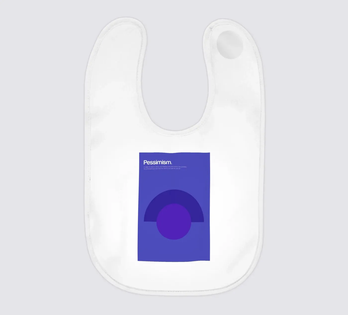 Pessimism baby bib by Genís Carreras