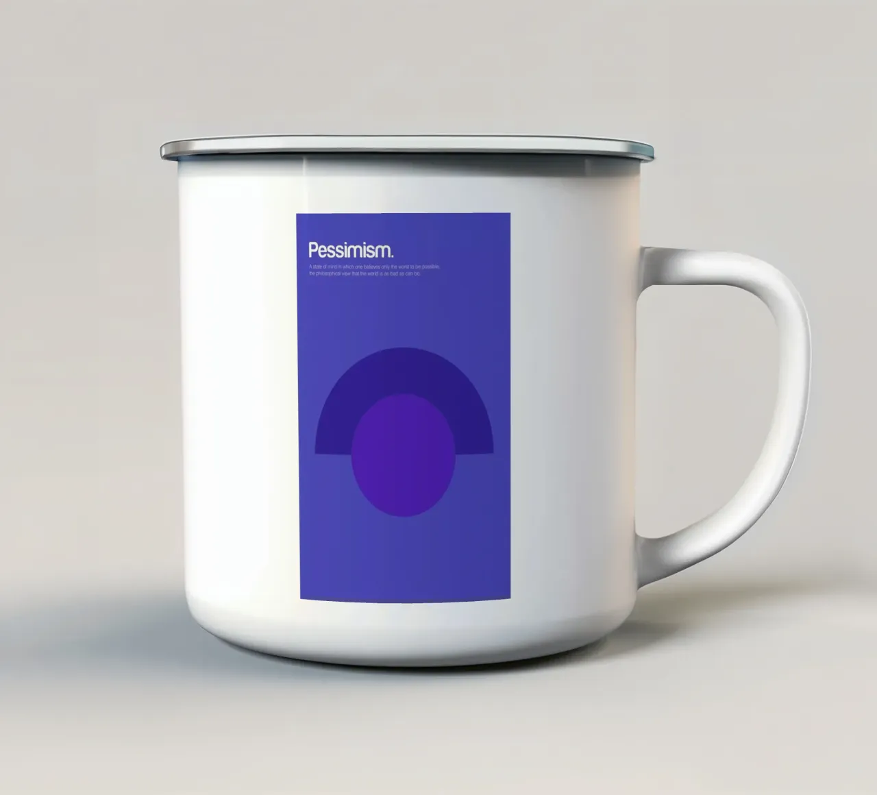 Pessimism taza de esmalte de Genís Carreras