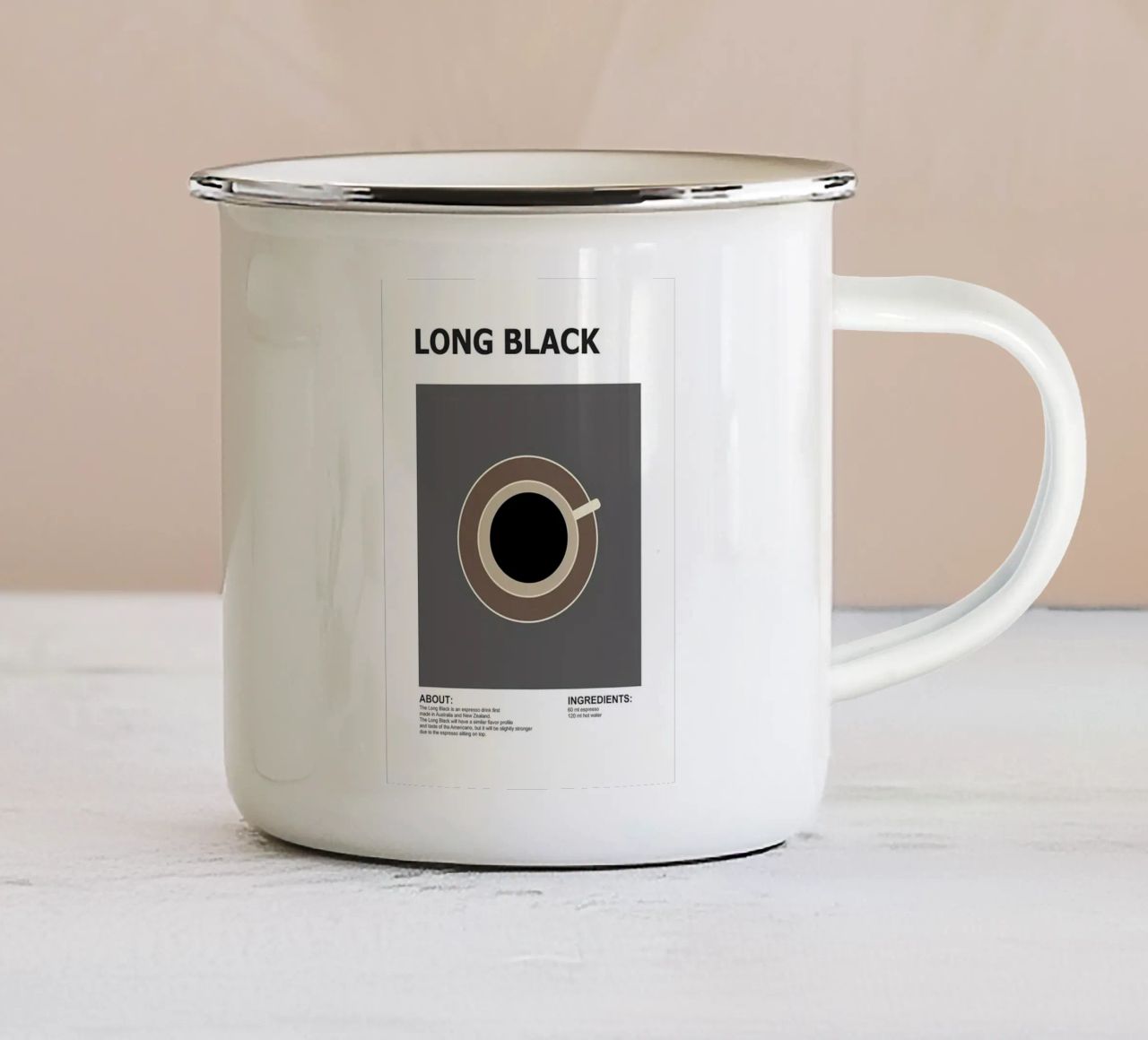 caffè nero lungo tazza in smalto da Yeadon