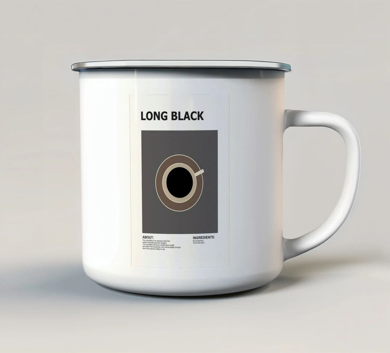 caffè nero lungo tazza in smalto da Yeadon