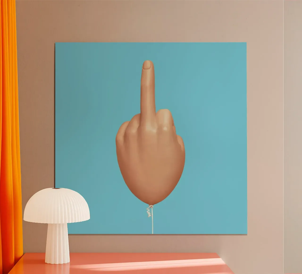 Middlefinger Balloon poster con telaio in plastica da suckertom