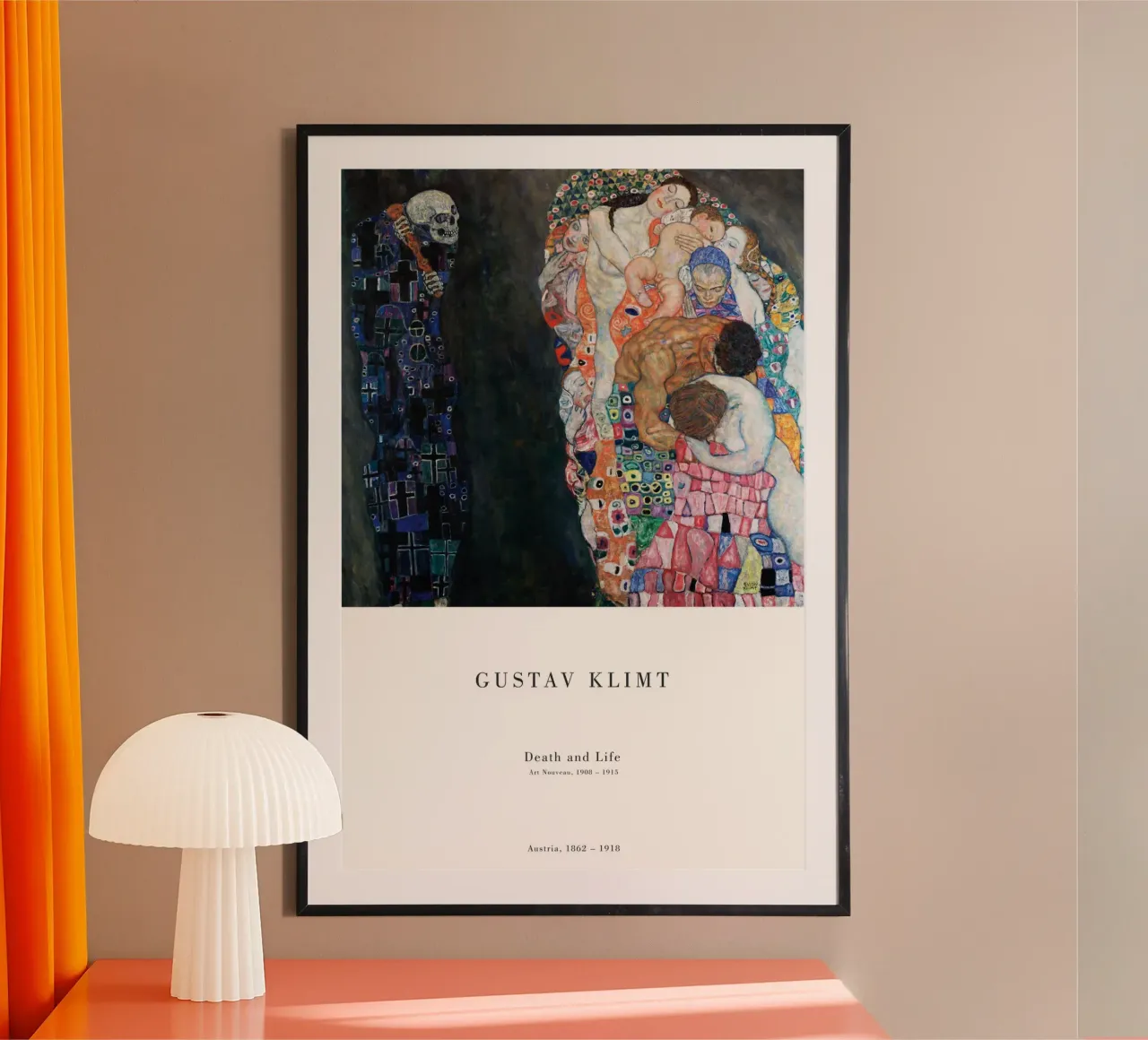 Gustav Klimt - Tod oder Leben Poster von Old Masters