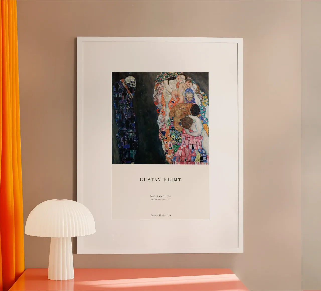 Gustav Klimt - Tod oder Leben Poster von Old Masters