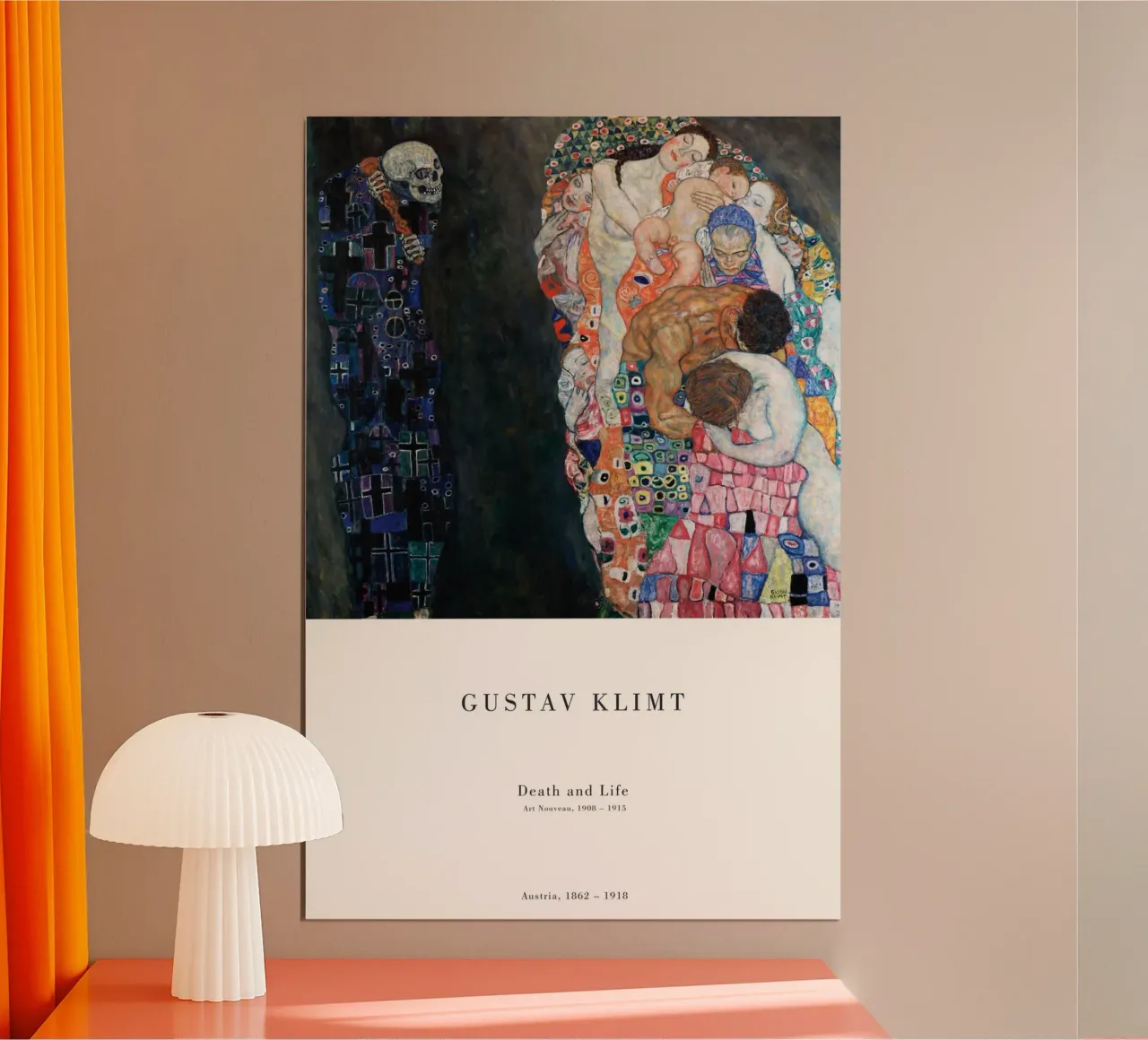 Gustav Klimt - Tod oder Leben Poster von Old Masters