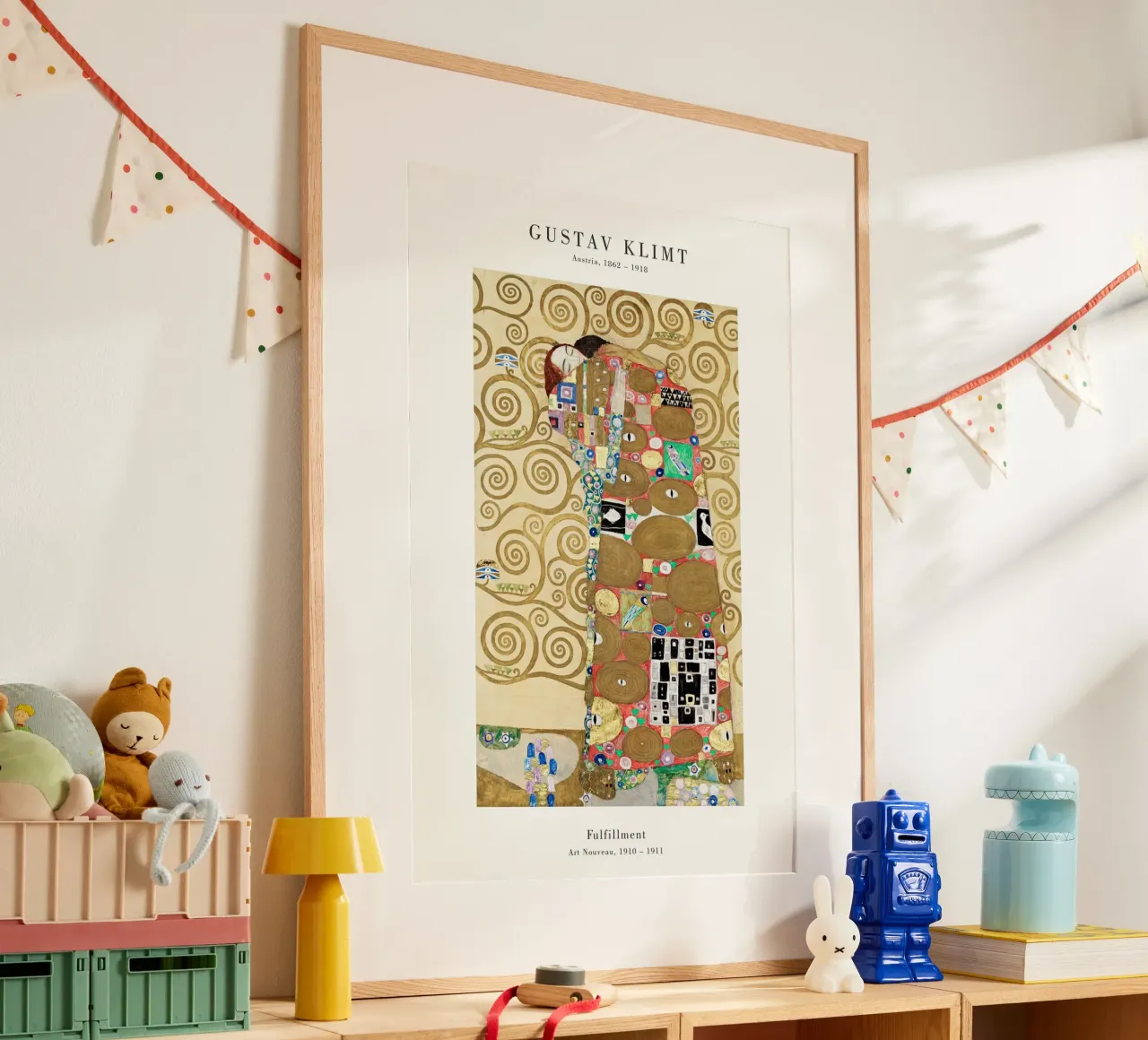 Gustav Klimt - Pienezza di vita poster con telaio in alluminio da Old Masters