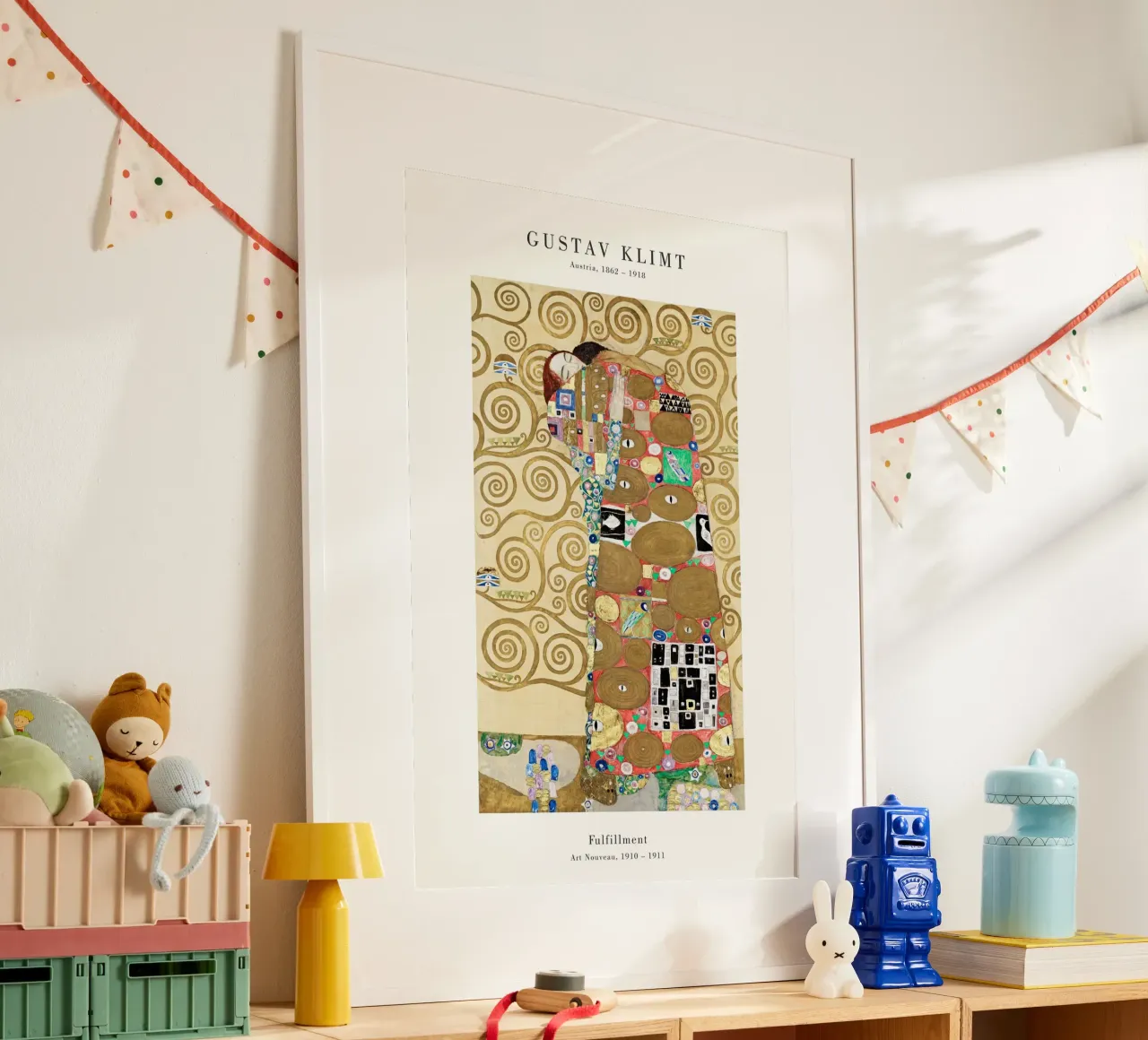Gustav Klimt - Pienezza di vita poster con telaio in alluminio da Old Masters