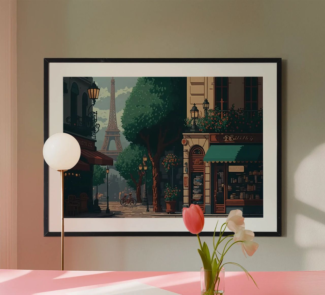 Paris Pixel Kunst Poster von Bernotas