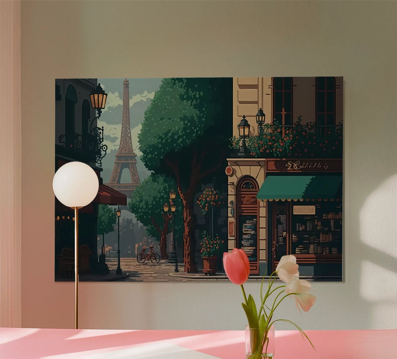 Paris Pixel Kunst Poster von Bernotas