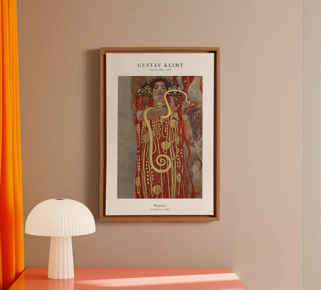 Gustav Klimt - Hygieia tela con Cornice a cassetta da Old Masters