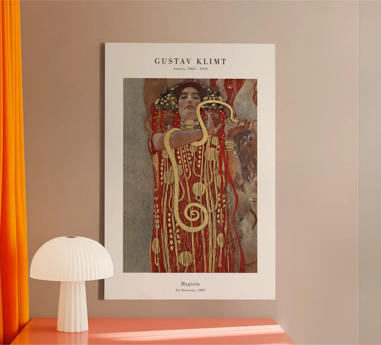 Gustav Klimt - Hygieia tela con Cornice a cassetta da Old Masters