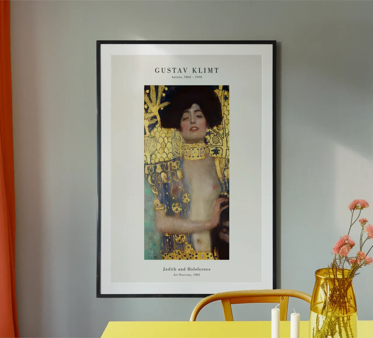 Gustav Klimt - Giuditta e Oloferne poster con telaio in alluminio da Old Masters