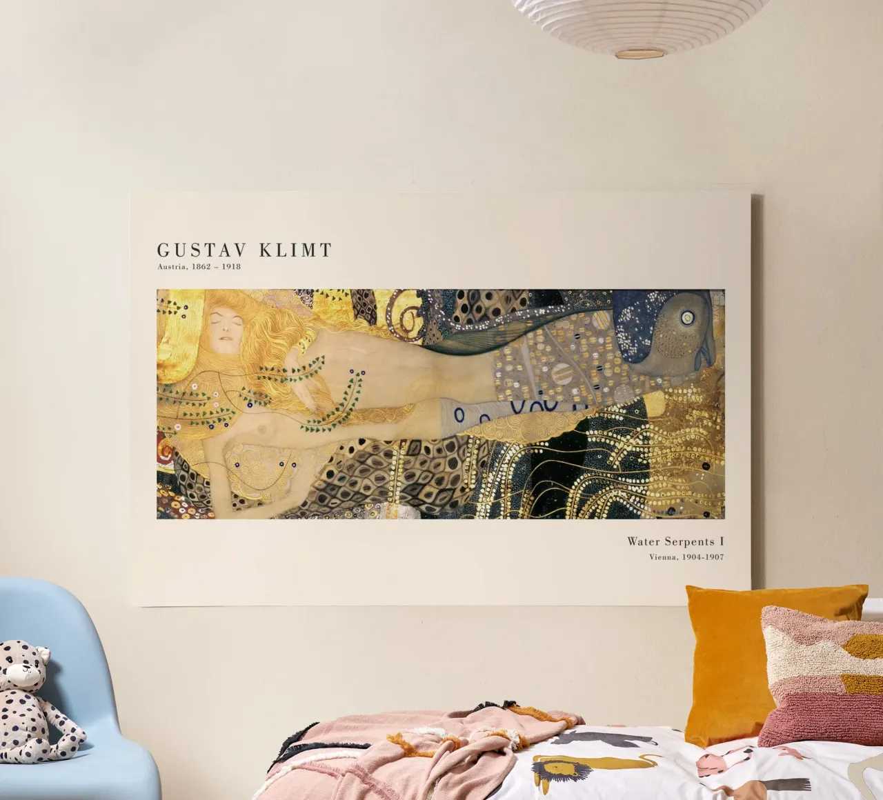 Gustav Klimt - Serpenti d'acqua I tela con Cornice a cassetta da Old Masters