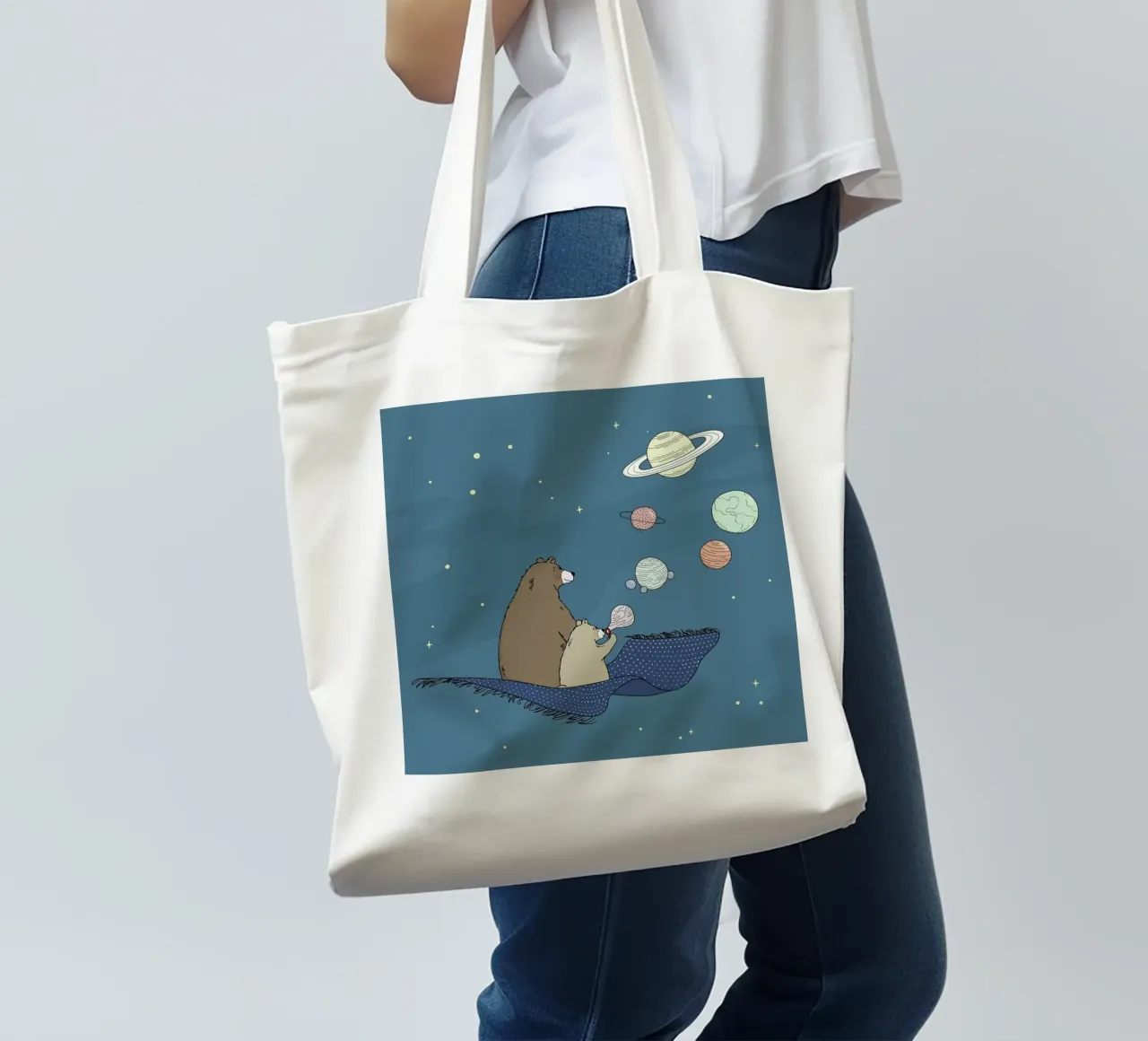 Bubbles borsa in juta da Christina Heitmann