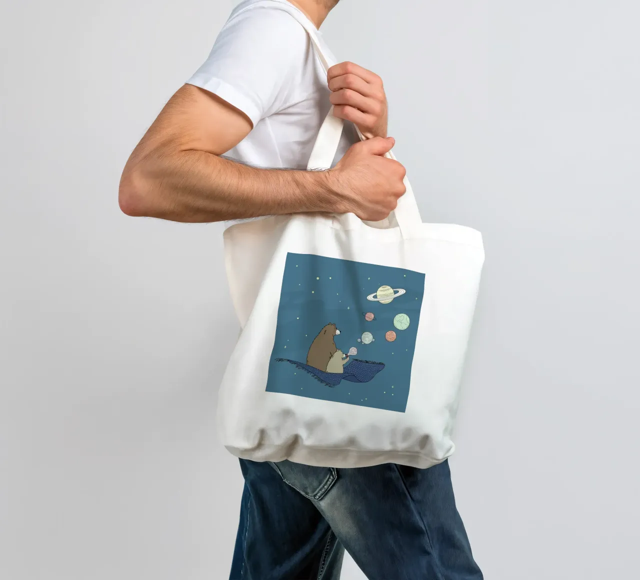 Bubbles borsa in juta da Christina Heitmann