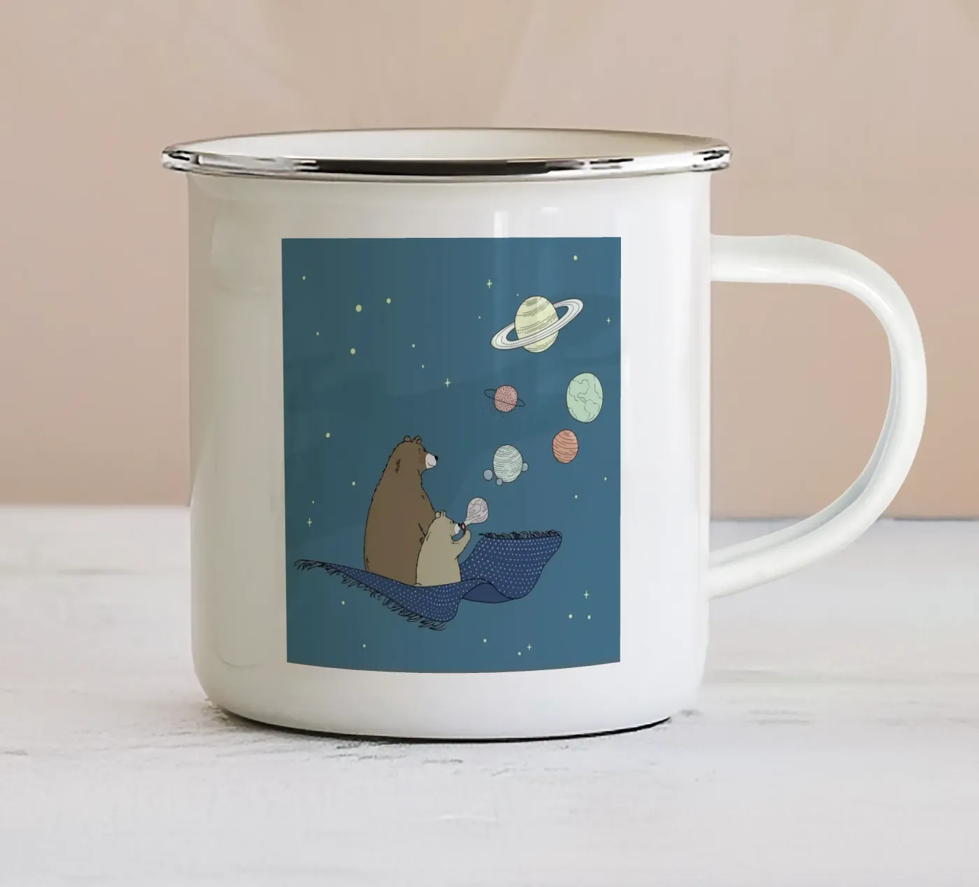 Bubbles enamel mug by Christina Heitmann