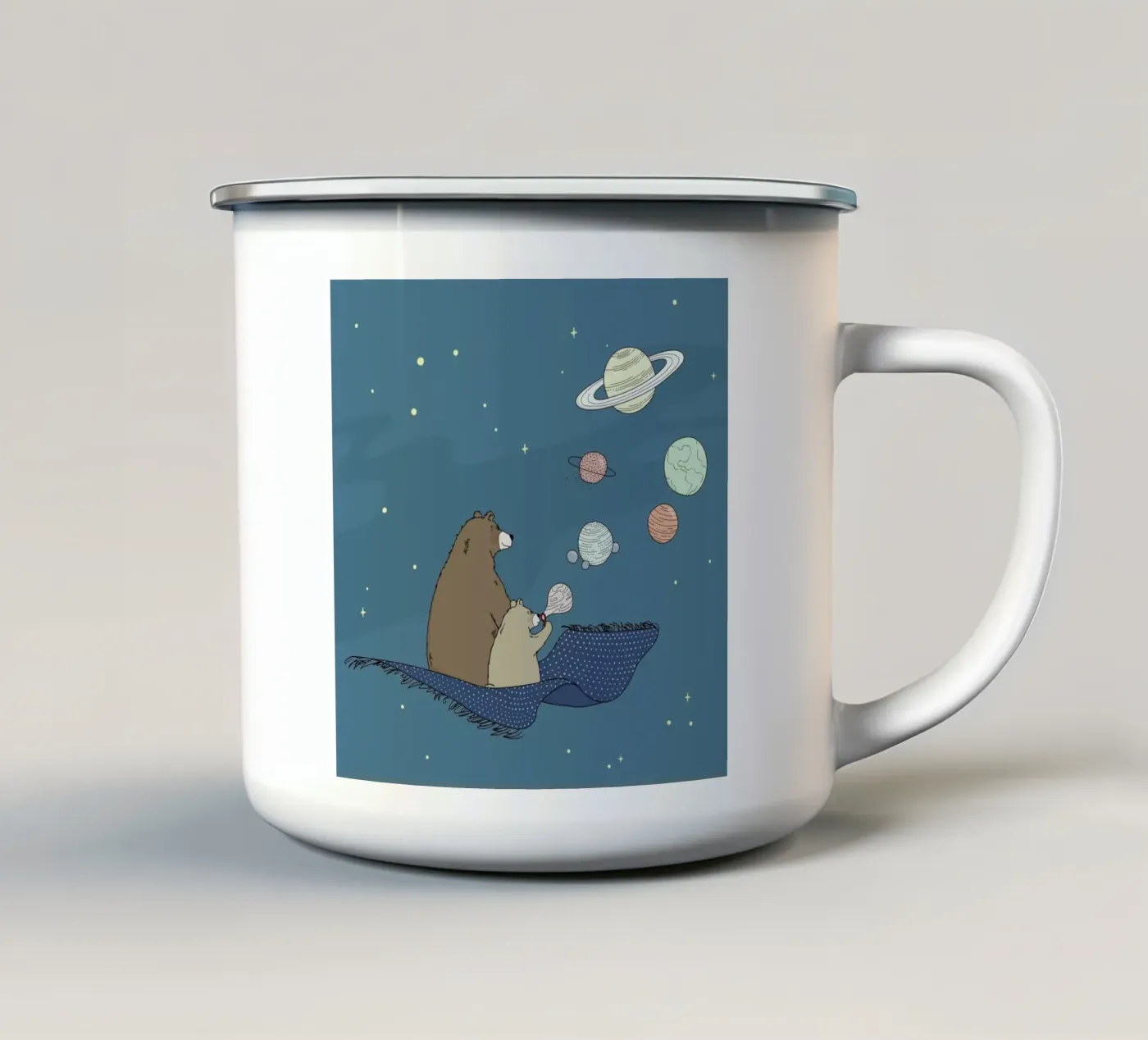 Bubbles enamel mug by Christina Heitmann