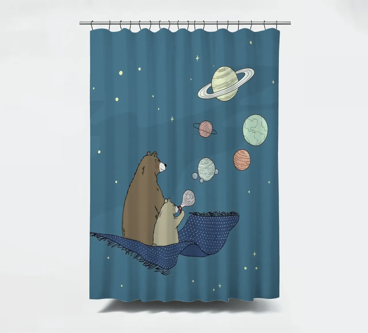 Bubbles shower curtain by Christina Heitmann