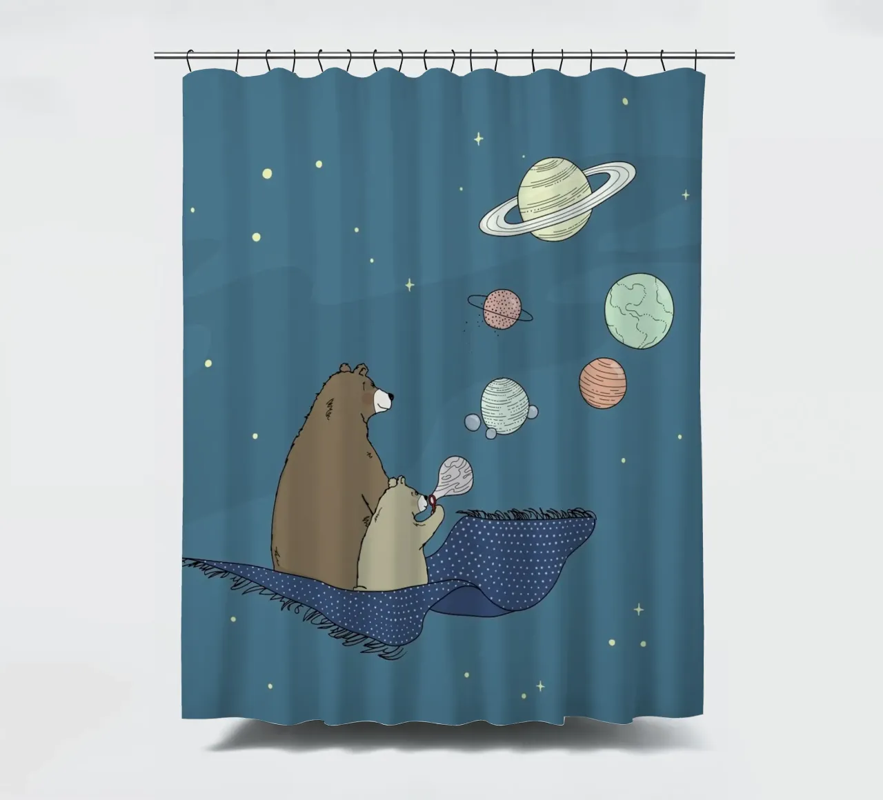 Bubbles shower curtain by Christina Heitmann