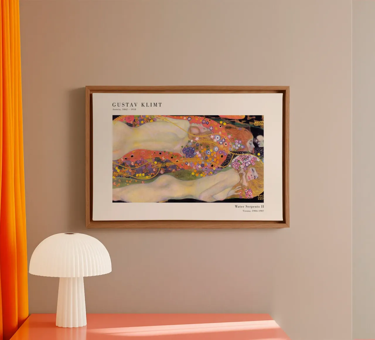 Gustav Klimt - Serpenti d'acqua II tela con Cornice a cassetta da Old Masters