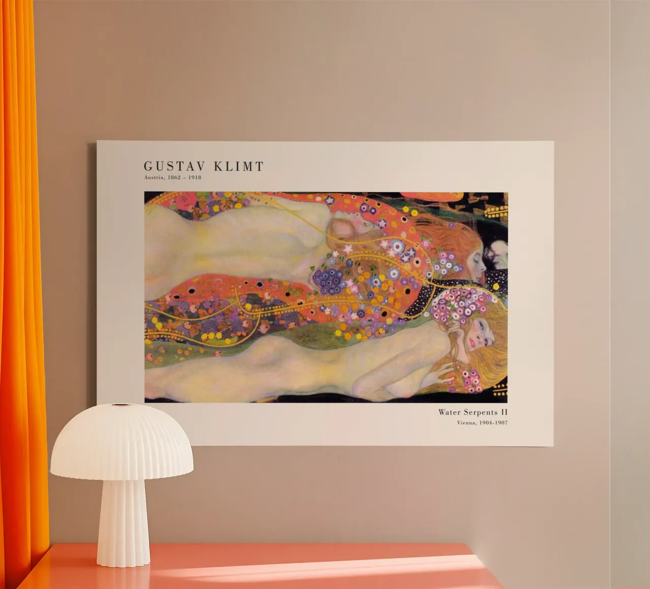 Gustav Klimt - Serpenti d'acqua II tela con Cornice a cassetta da Old Masters