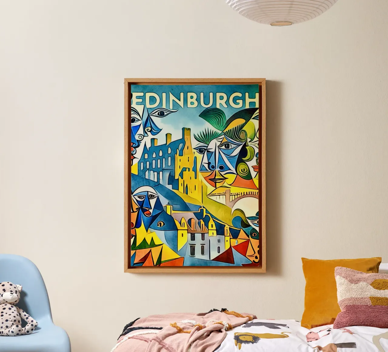 Edimburgo, Trotamundos lienzo con Marco flotante de ZAMART