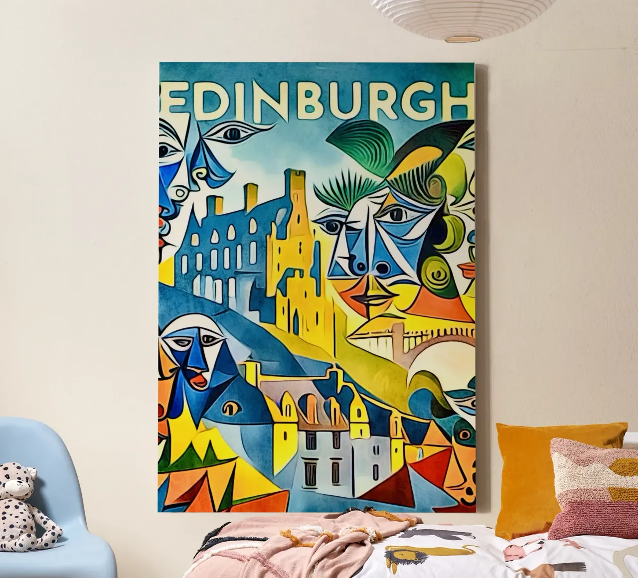 Edimburgo, Trotamundos lienzo con Marco flotante de ZAMART